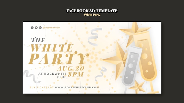 Free PSD all white party template design