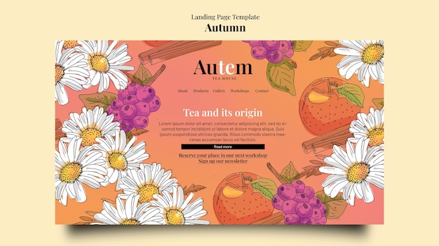 Free PSD autumn template design