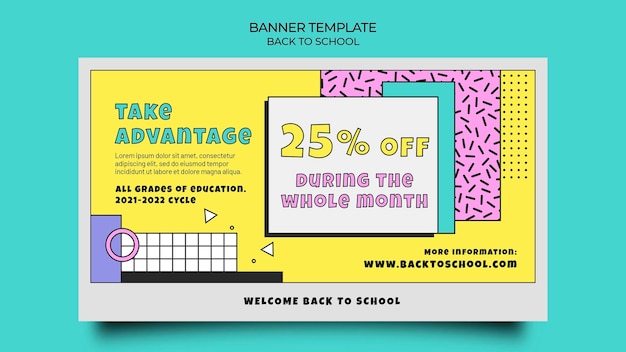 Free PSD back to school banner template