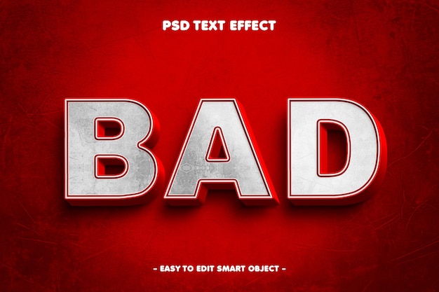Free PSD bad bold text effect