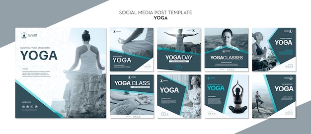 Free PSD balance your life yoga class social media post