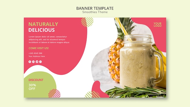 Free PSD banner template smoothies theme