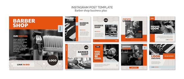 Free PSD barber shop instagram post design template
