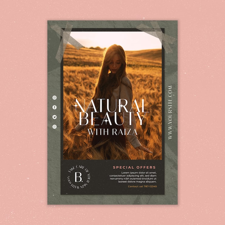 Free PSD beauty poster template design