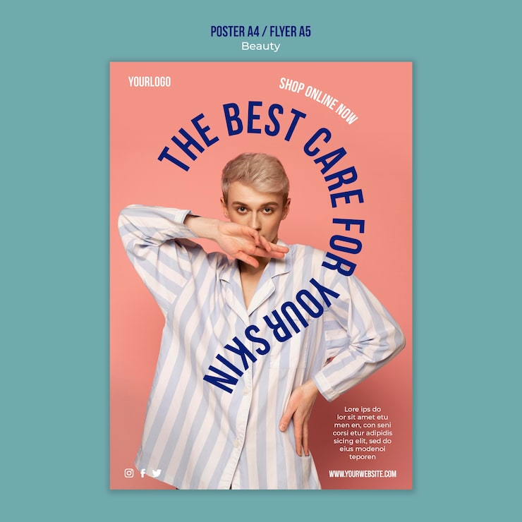 Free PSD beauty and skincare product print template