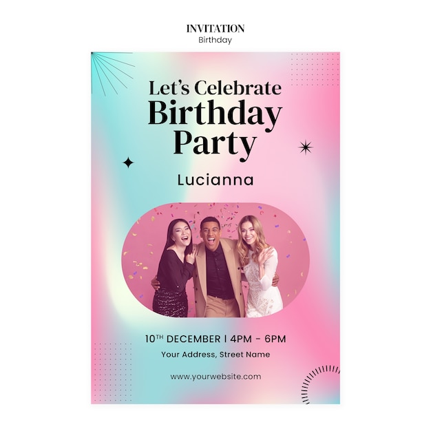 Free PSD birthday celebration  invitation  template