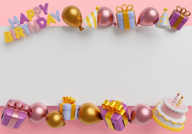 Free PSD birthday sales blank banner background