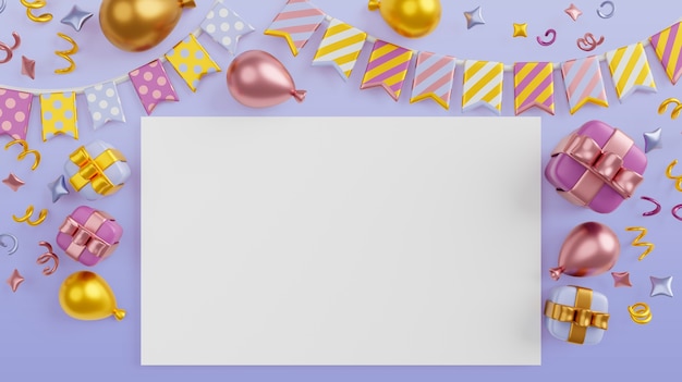 Free PSD birthday sales blank banner background