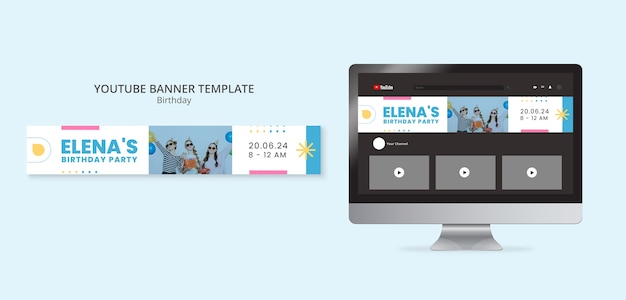 Free PSD birthday template design