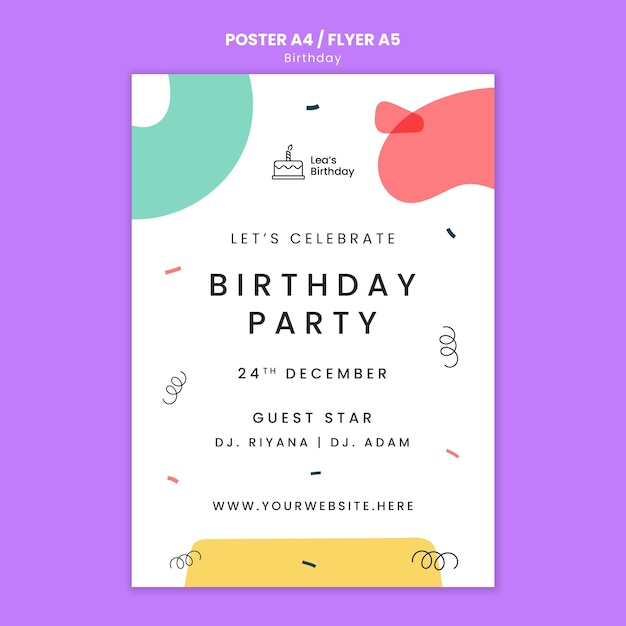Free PSD birthday template design