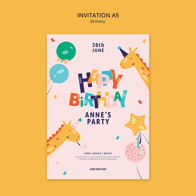 Free PSD birthday template design