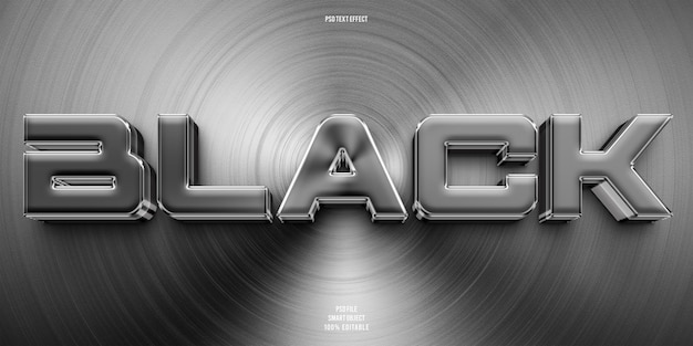 Free PSD black 3d editable text effect