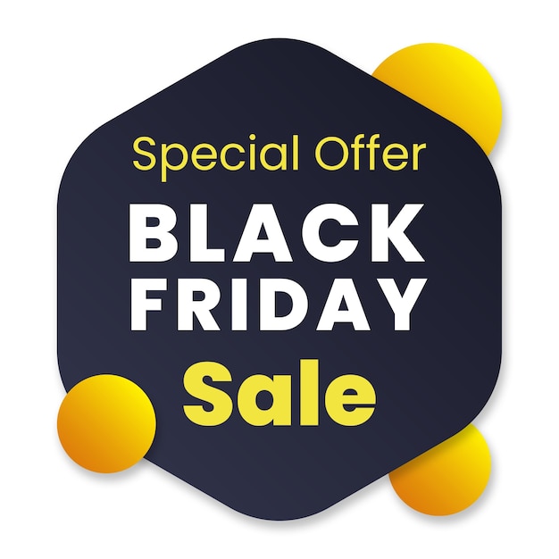 Free PSD black friday label isolated