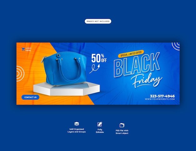 Free PSD black friday super sale facebook cover template