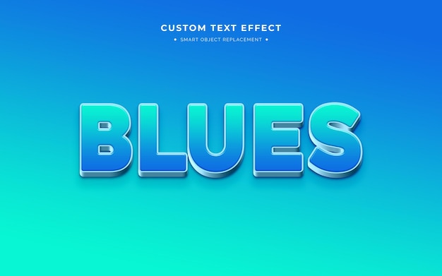 Free PSD blue 3d text effect