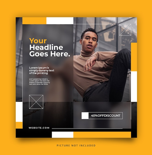 Free PSD blurred elegant simple social media instagram template