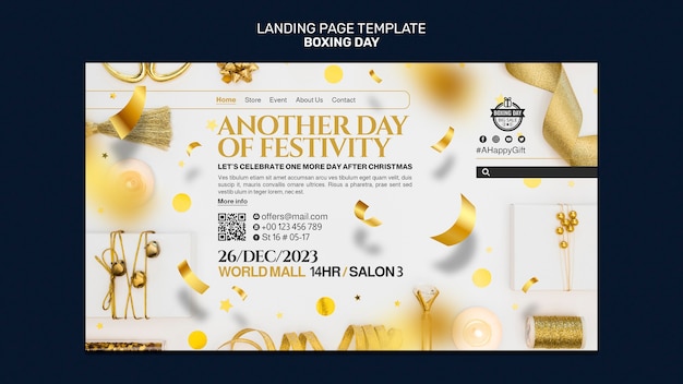 Free PSD boxing day template design
