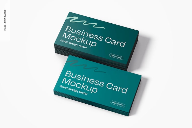 Free PSD business cards mockup stacked