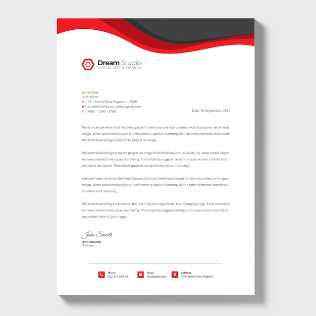 Free PSD business letterhead template