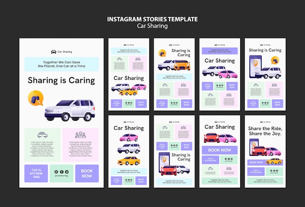 Free PSD car sharing template design