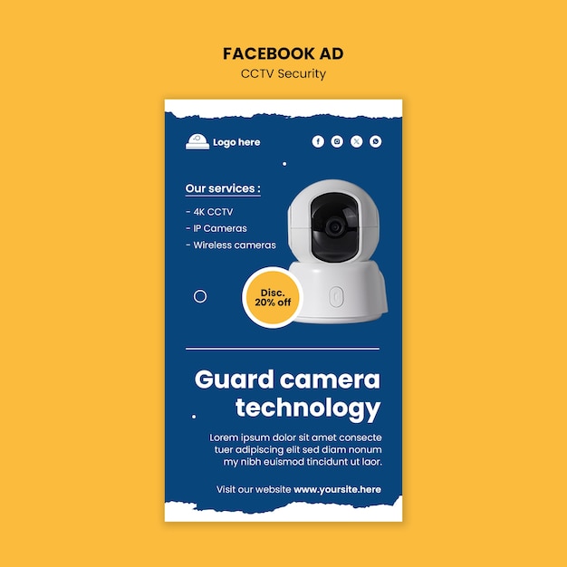 Free PSD cctv security template design