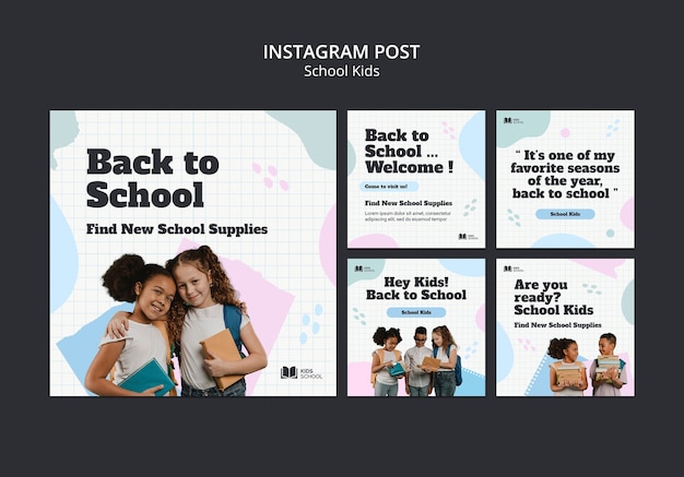 Free PSD children school instagram posts
