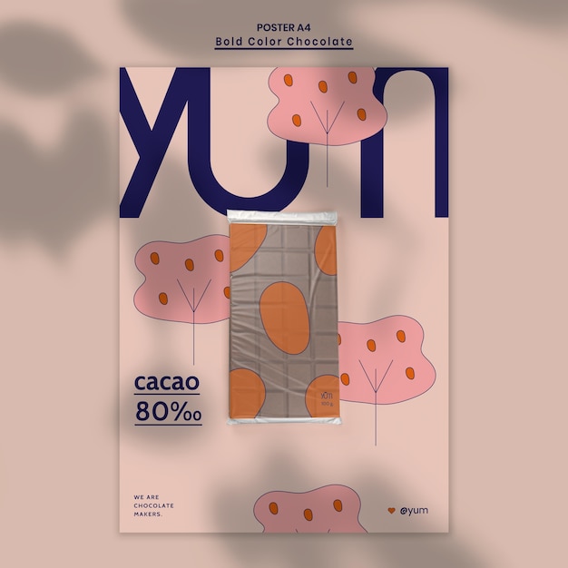 Free PSD chocolate shop ad template poster