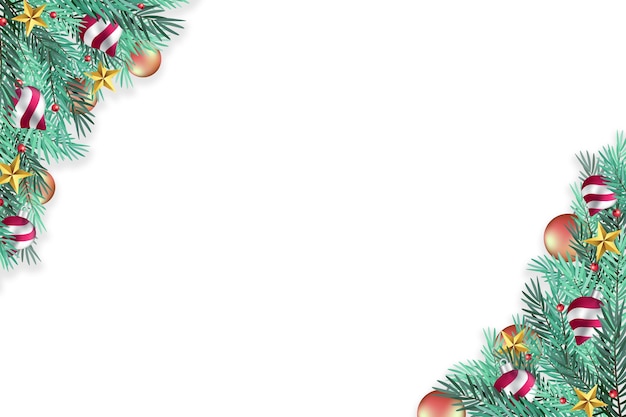Free PSD christmas branches border design