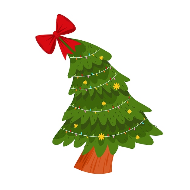 Free PSD christmas tree illustration