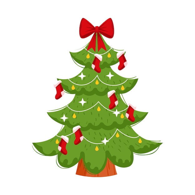 Free PSD christmas tree illustration