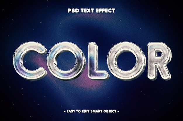 Free PSD chrome text effect editable color text style