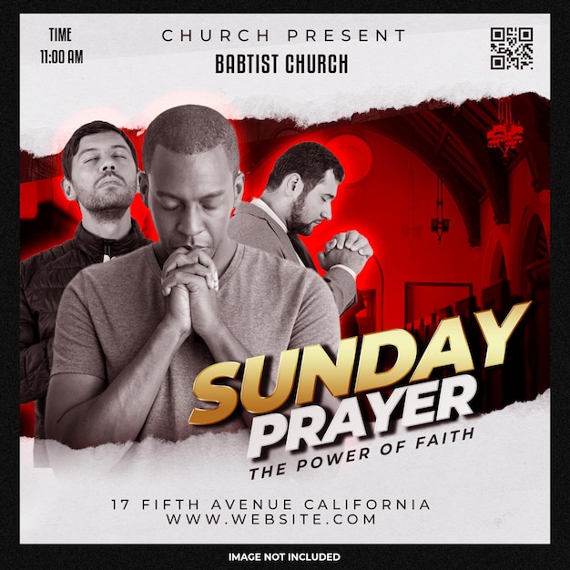 Free PSD church conference flyer social media post web banner template