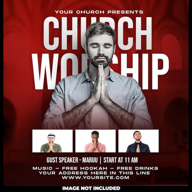 Free PSD church conference flyer social media post web banner