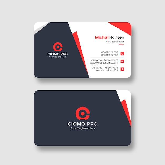 Free PSD clean professional business card template