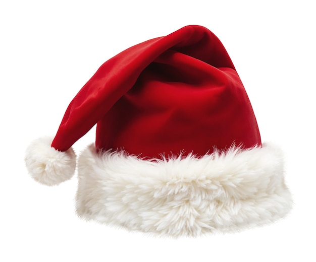 Free PSD close up on red santa hat isolated
