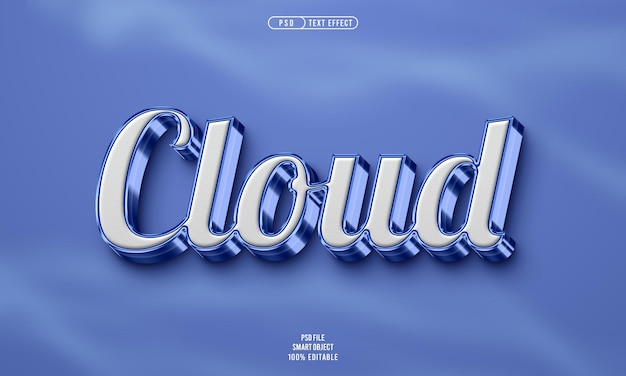 Free PSD cloud 3d editable text effect