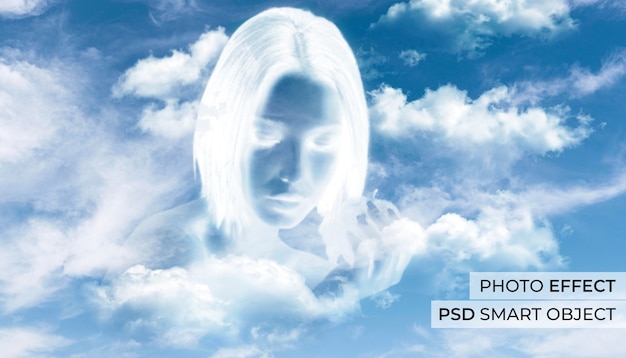 Free PSD clouds photo effect