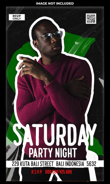 Free PSD club dj party flyer social media post