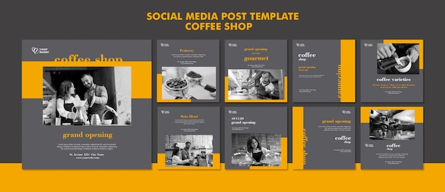 Free PSD coffee shop social media post