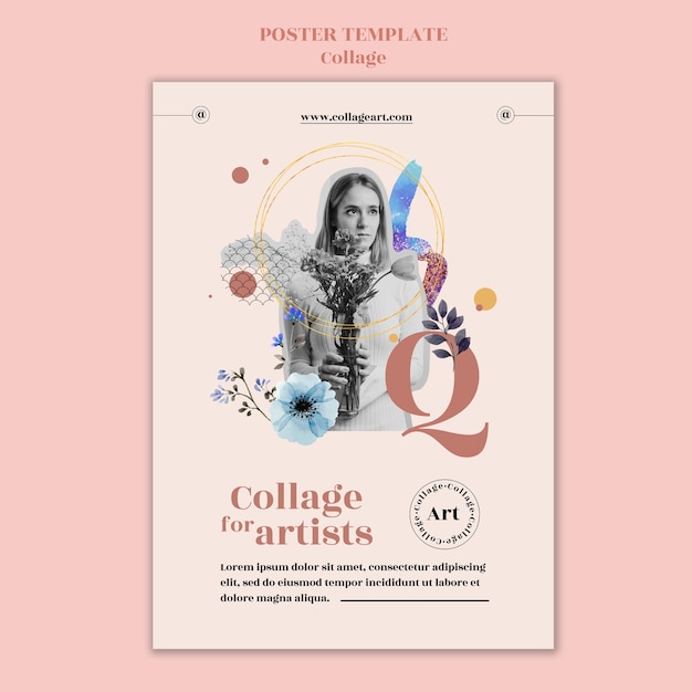 Free PSD collage for artists template poster