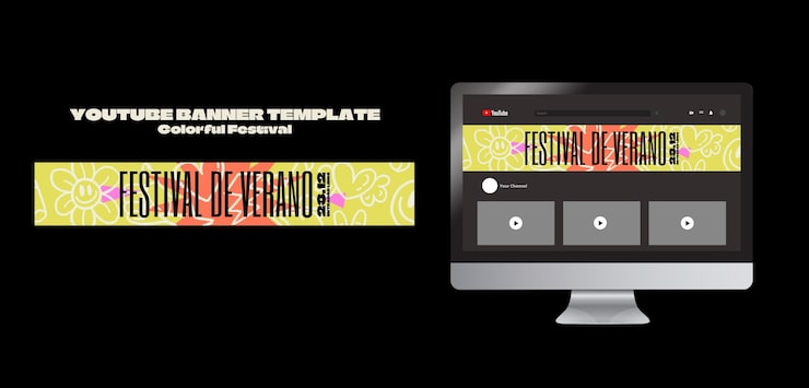 Free PSD colorful festival template design