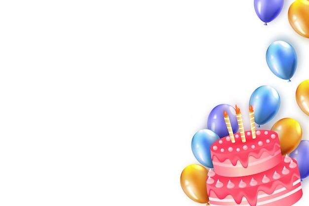 Free PSD colorful realistic happy birthday icon