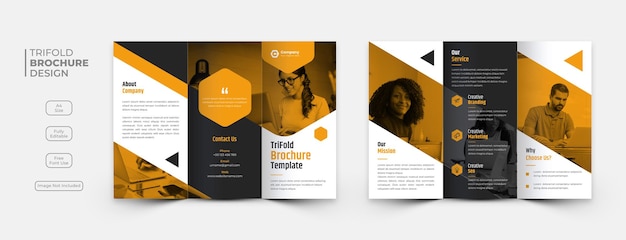 Free PSD creative business trifold brochure template