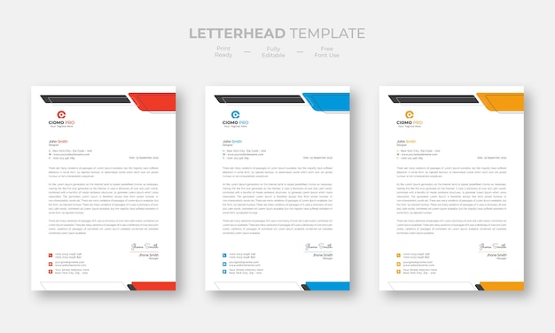 Free PSD creative modern letterhead template
