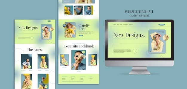 Free PSD cruelty free brand web design template