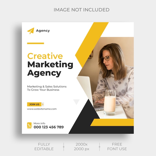 Free PSD digital marketing instagram post feed template