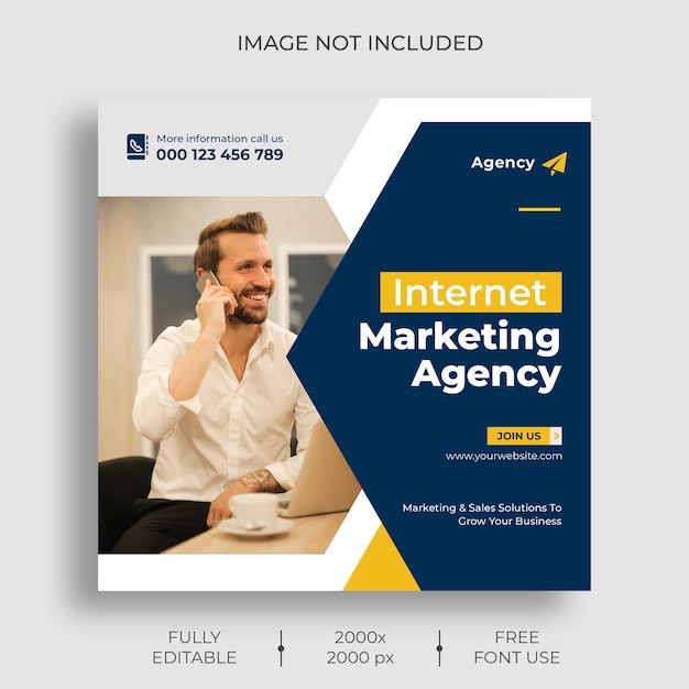 Free PSD digital marketing instagram post feed template