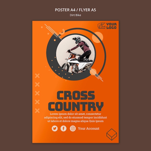 Free PSD dirt bike poster template