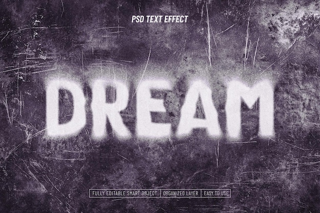 Free PSD dream editable text effect