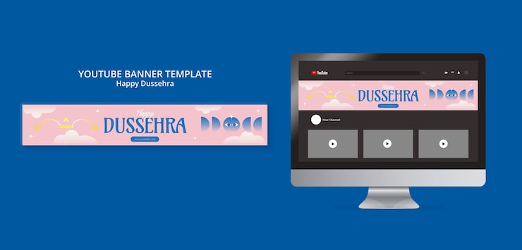 Free PSD dussehra celebration youtube banner